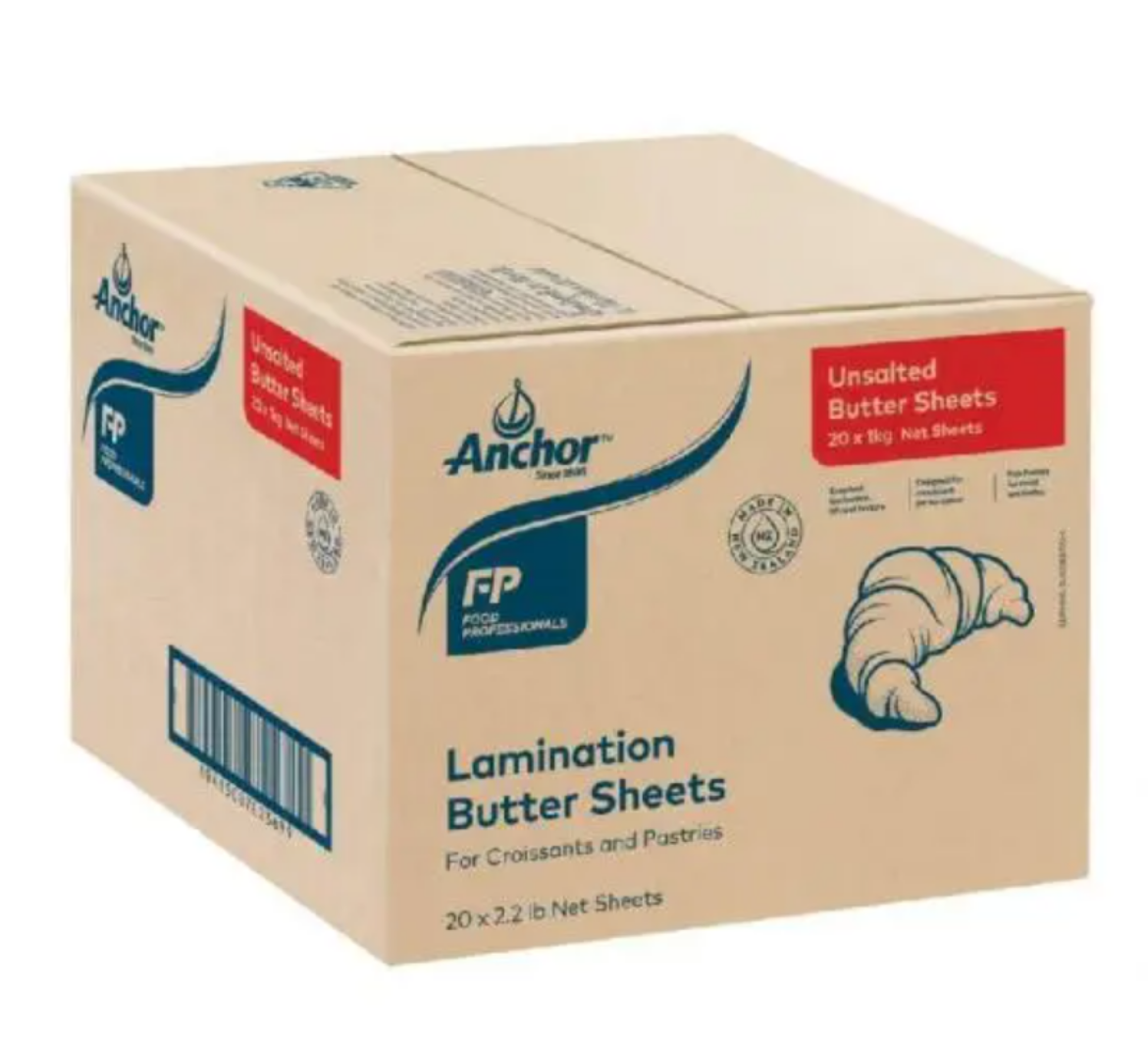 Picture of 20KG ANCHOR UNSALTED BUTTER SHEETS